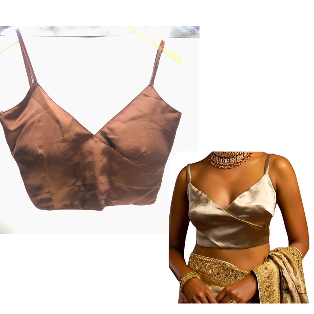 Elina Fashion Choli Top Brown Choli blouse Size 36 Medium